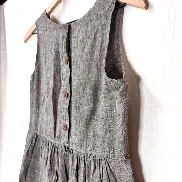 FLAX 100% Linen Dress Women's S Sleeveless Tank Lagenlook Hippie Artsy Summer - Picture 6 of 13